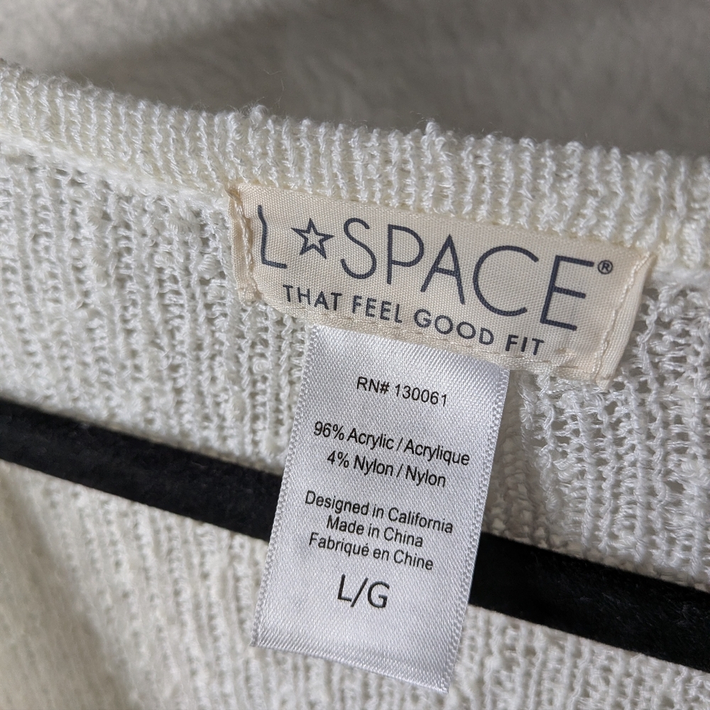 L Space Womens White Topanga Sheer Knit Coastal Resort Beach Wrap Mini Dress L - Picture 6 of 7
